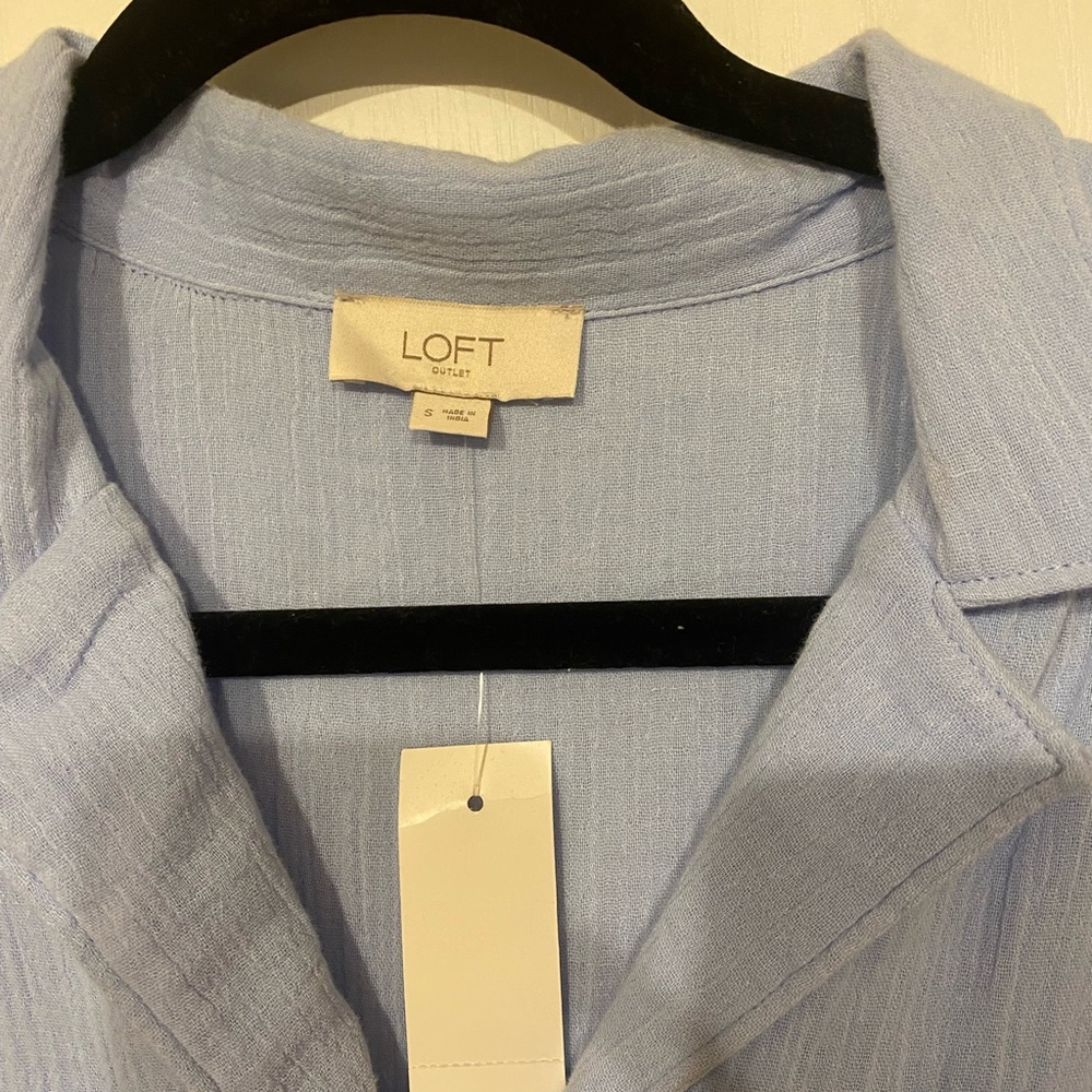 LOFT Soft Blue Collared Top - Picture 5 of 5